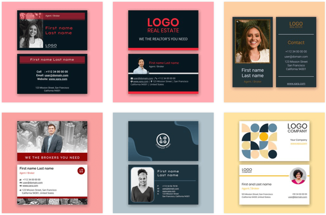 Business Card Template for Real Estate Examples