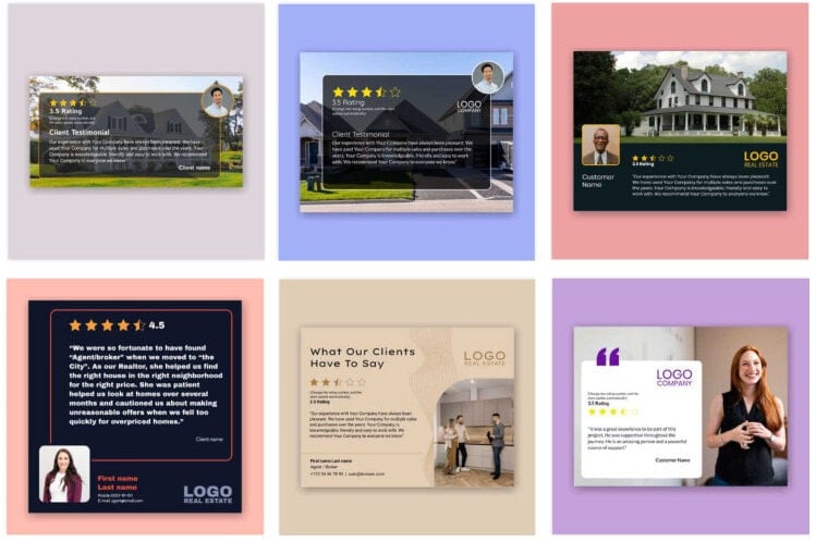 Social Proof Real Estate Ads Templates
