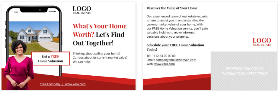 Free Valuation Real Estate Postcard Template from Xara-min