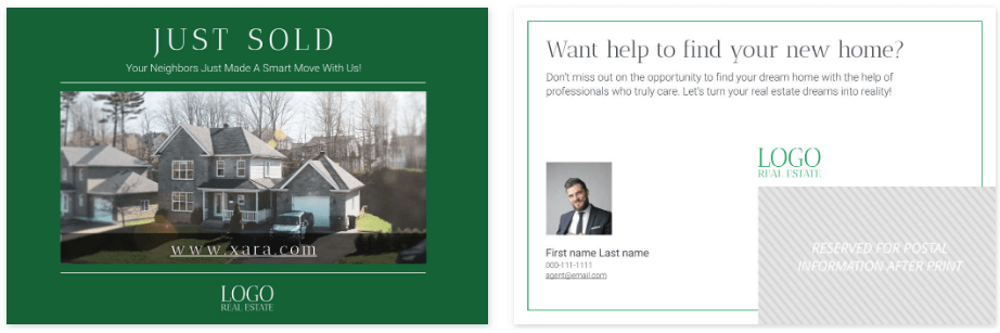 JUST SOLD Real Estate Postcard Template from Xara 3-min