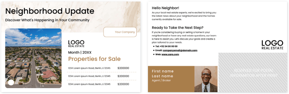 Neighborhood Update Real Estate Postcard Template from Xara-min