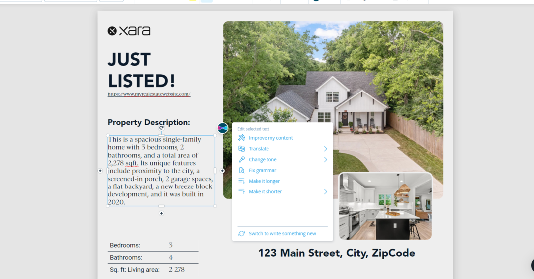 Boost Real Estate Listings with AI Xara