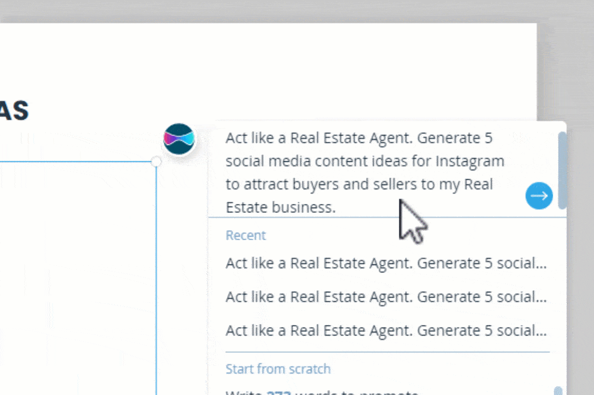 Xara AI to generate real estate content