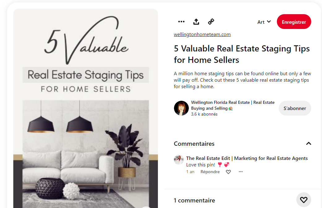 Pinterest Real Estate Content Example