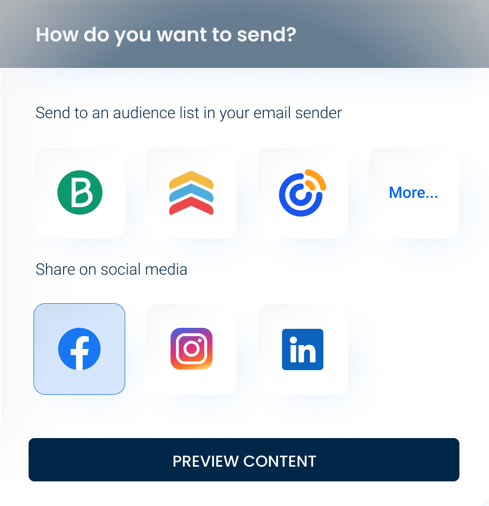 Send to an audience list in your email sender