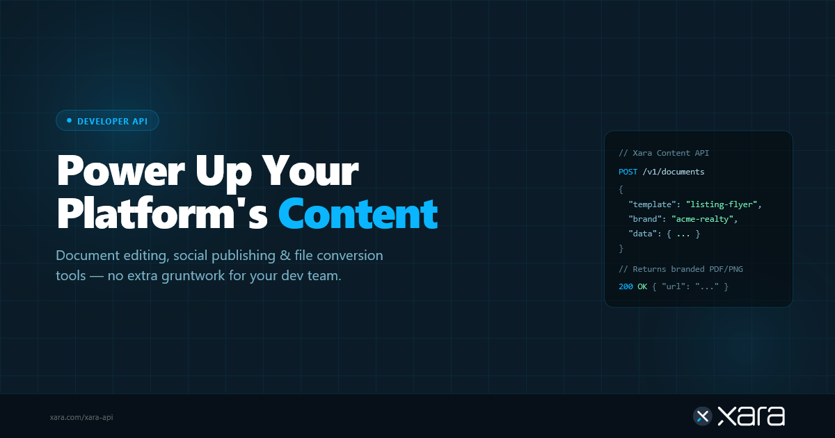 Content API for Document Editing, Social Media, and File Conversion | Xara
