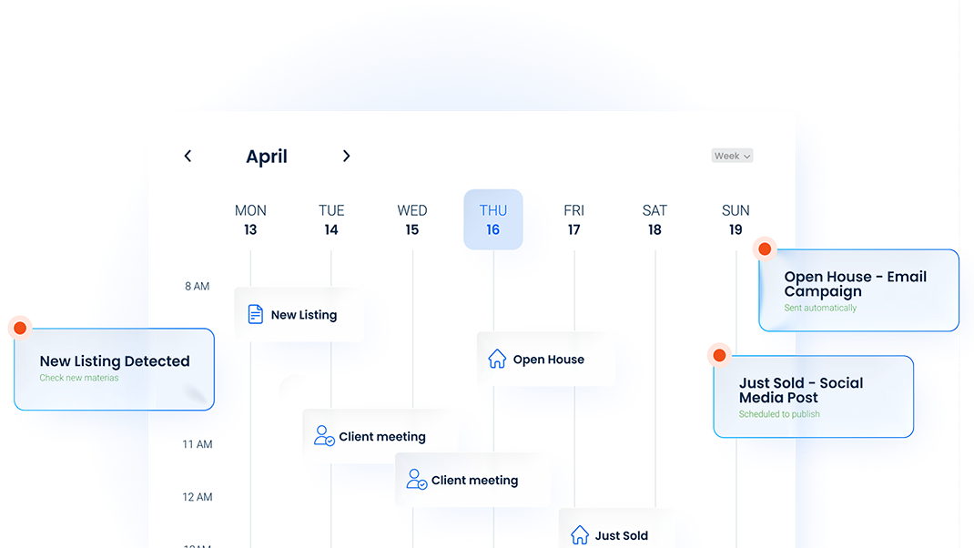 Social media calendar for real estate