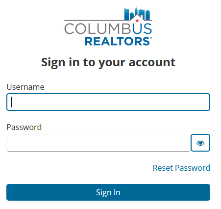 columbus login screen
