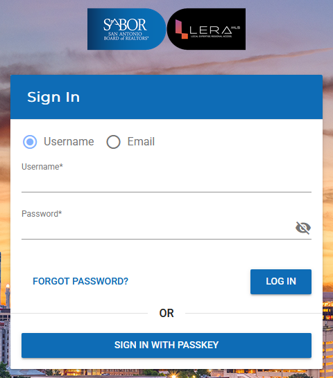 lera mls login screen