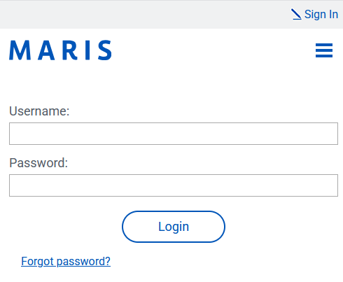 maris login screen