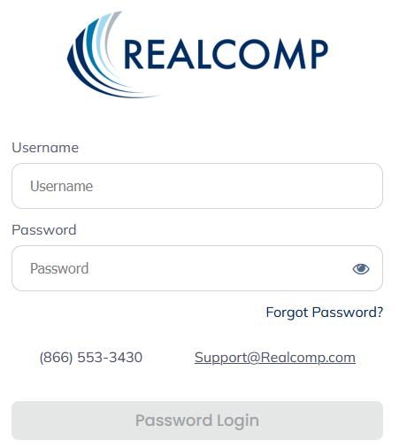 realcomp login screen