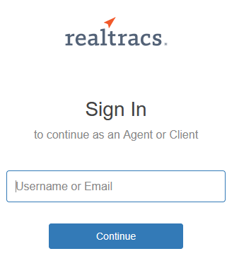 realtracts login screen